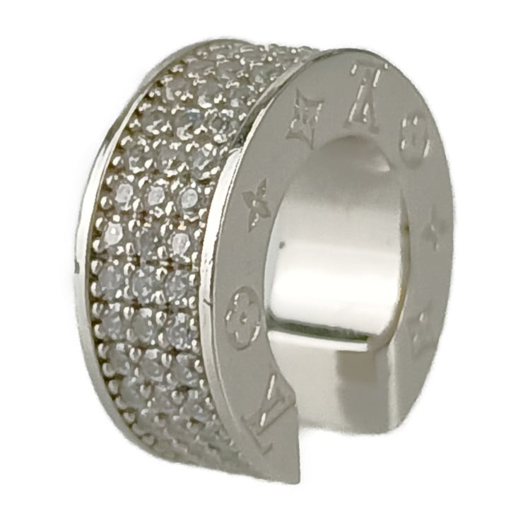 LOUIS VUITTON ルイ ヴィトン イヤリング イヤーカフ LVライト M01415 シルバー メタル ラインストーン メンズ モノグラム【本物保証】