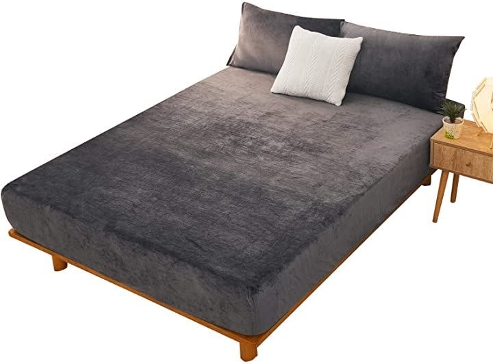 ボックスシーツ ベッドカバー セミファミリー 周囲ゴムフィット式 マイクロファイバー 冬あったかい