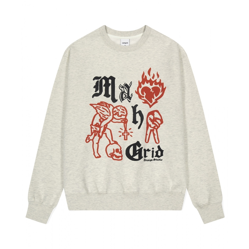 マハグリッドラパエルスウェットシャツオートミール (MG2DFMM456A)