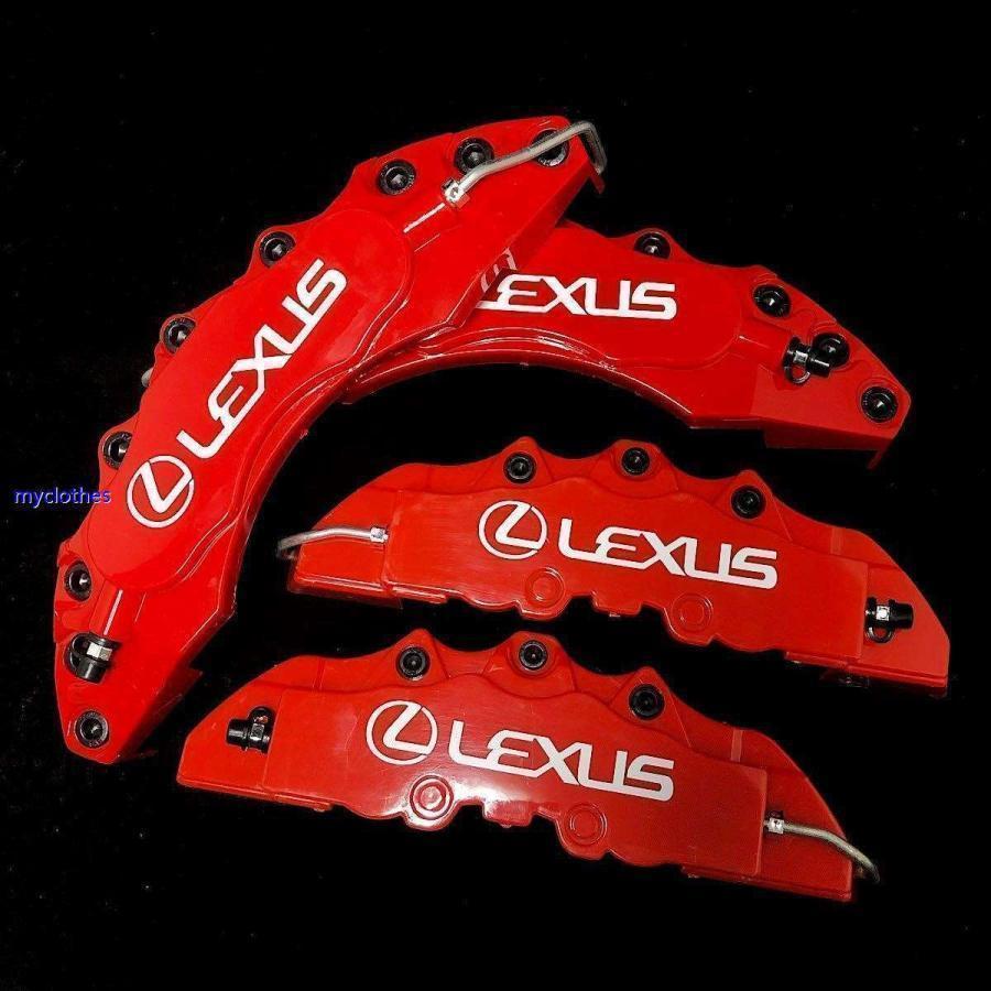 【2025新品入荷】金属黒ボルトLEXUS キャリパーカバー レクサス 赤 レッド×ホワイト ブレーキ 4個1台分 LMSサイズ LS GS IS ES HS RX NX LX LC RC CT UX