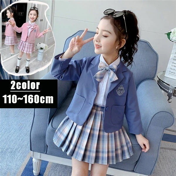 キッズフォーマル卒業式スーツ入学式スーツ女の子制服ジャケットブラウススカートリボンの入学スーツ4点セット女児スーツお受験卒園式フォーマルスーツ