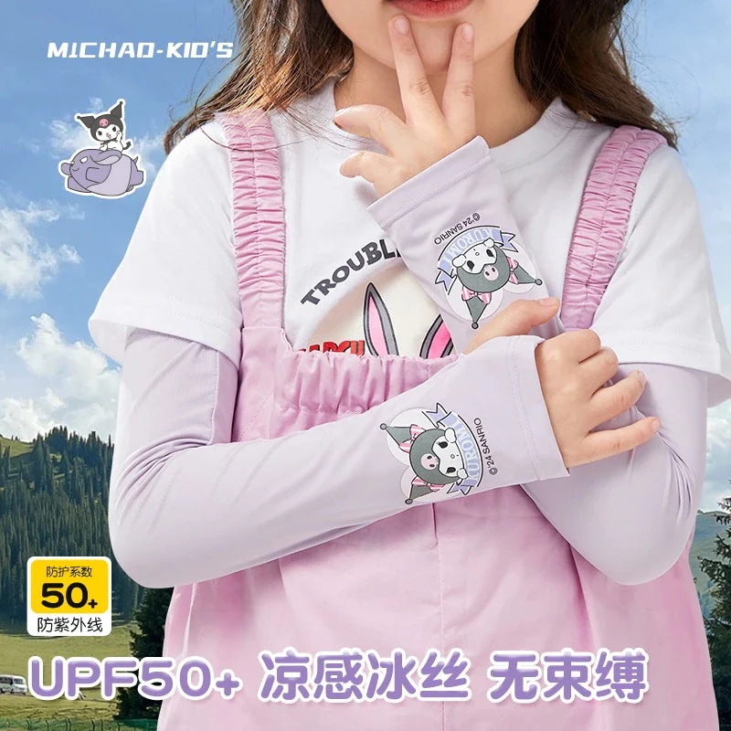 Kulomi 子供用日焼け止めアイススリーブ夏用かわいいルースアイスシルクスリーブ男の子と女の子用腕の紫外線保護