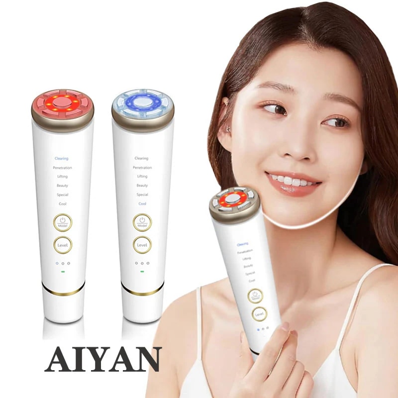 美顔器 美容器 RF温冷美顔器 イオン導出 イオン導入 EMS 微電流 温冷ケア 冷感機能 光エステ 1台多役 音波振動 目元 口元ケア 肌ケア フェイスケア 毛穴 汚れとり 自宅用 多機能美顔器 5,393円