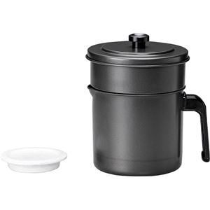 (12個セット) オイルポット/油こし器 フッ素コート (0.9L) 活性炭油ろ過ポット フィルター付き 日本製