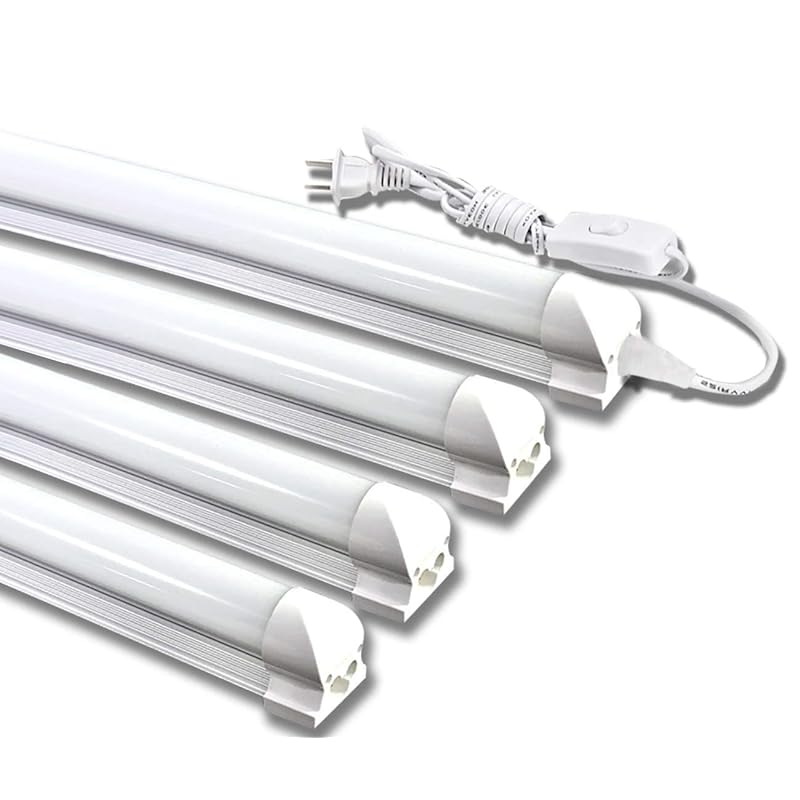 LED蛍光灯 器具一体型LED蛍光灯 40W形 T8 LED 直管 18W led 3000K 電球色 天井照明 バーライト ベースライト 蛍光灯器具セット led照明 工事不要 軽量 連結コード付属