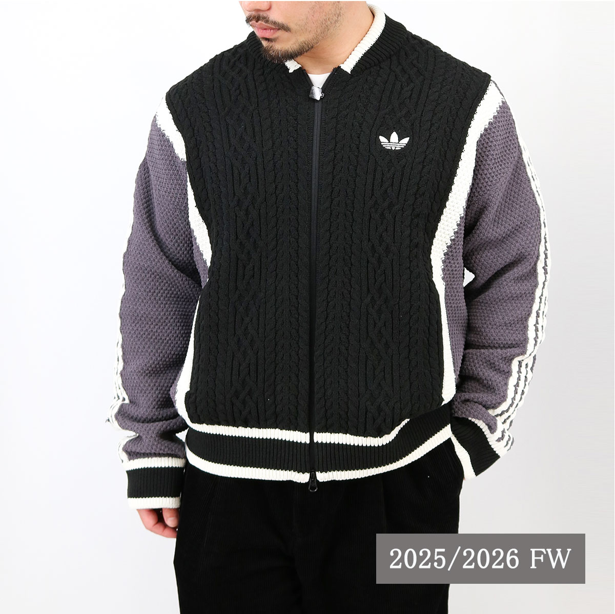 adidas Originals アディダス オリジナルス KS5437 レトロ リミックス カーディガン M WICONS CARDIGAN ニット セーター トレフォイルロゴ刺繍 長袖 ジップア