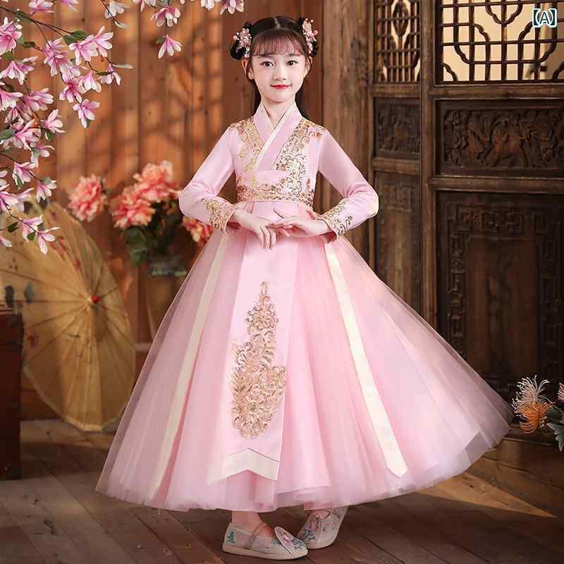 子供服ドレス 女の子 パーティードレス 衣装 結婚式 発表会 ロングドレス 冬 チャイナ風 女の子 キッズ 子供服