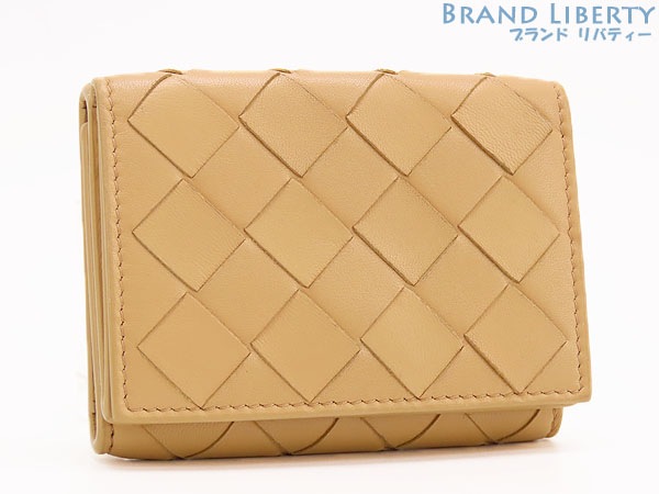 美品ボッテガヴェネタイントレチャートミニウォレット三つ折りウォレット三つ折り財布コンパクト財布アーモンド635561 27,650円