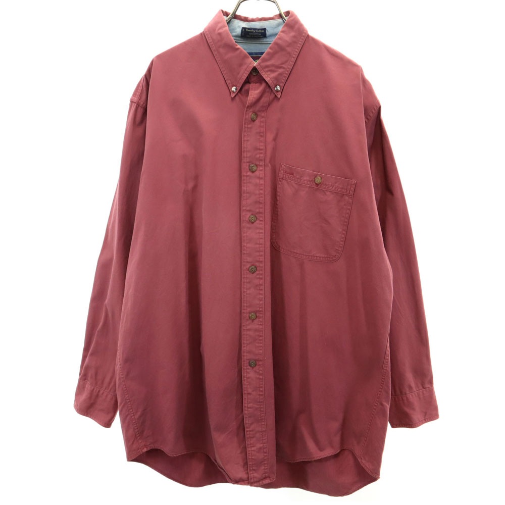 チャップスラルフローレン 80s ヴィンテージ 長袖 ボタンダウンシャツ 32-33 ワインレッド CHAPS RALPH LAUREN メンズ 6,320円