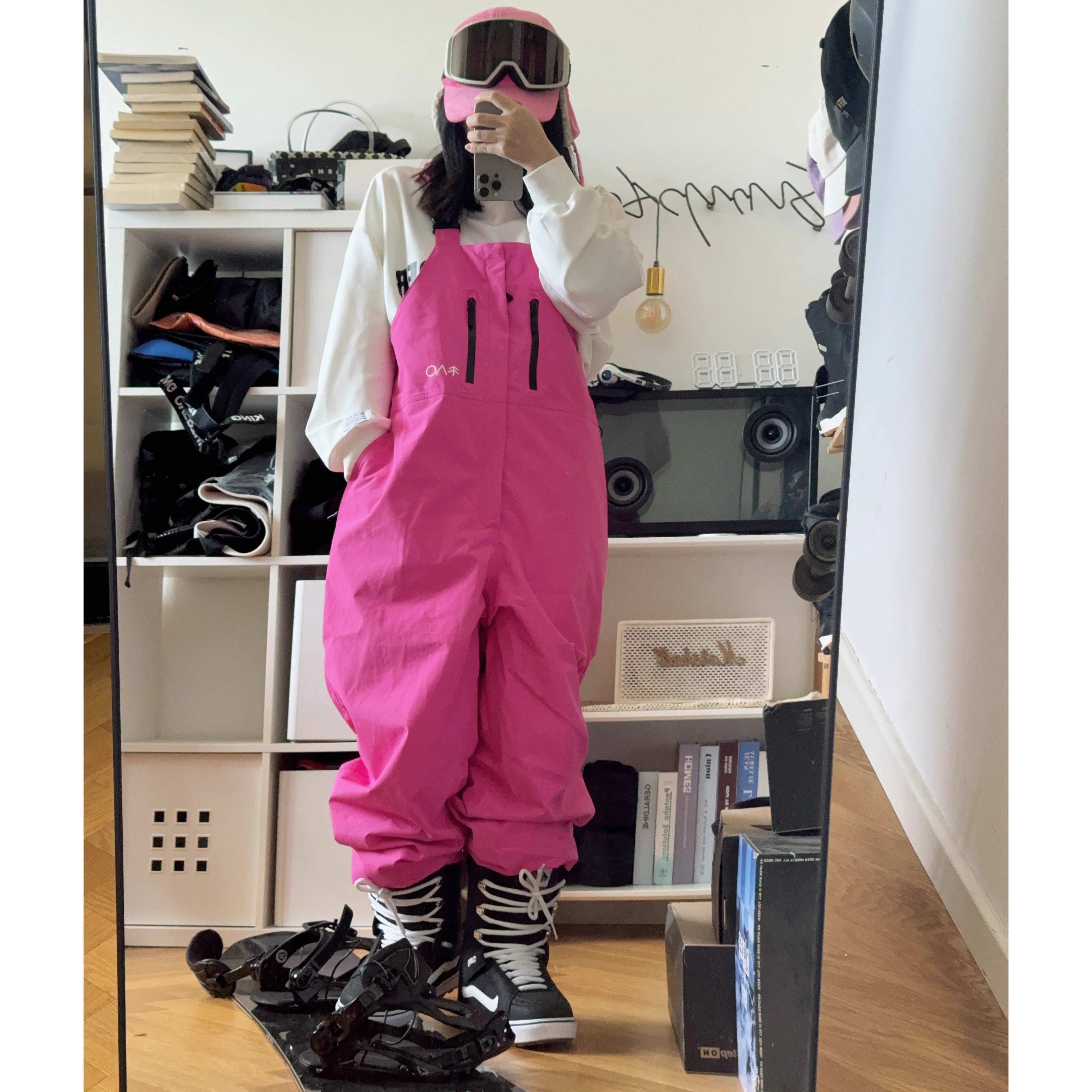 スノーボードウェア 2024 2025 単品 パンツ メンズ レディース ズボン つなぎ オーバーオール オールインワン ボトムス ローズ 韓国風 防水 3L スノーウェア スキーウェア スノボウェア