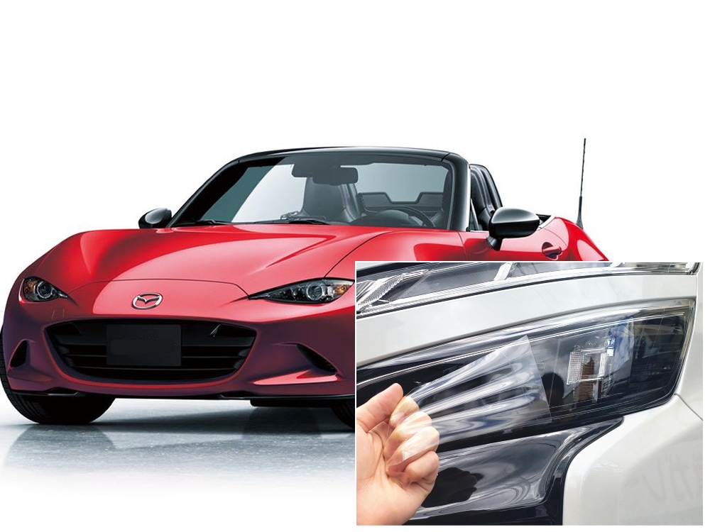 ヘッドライトプロテクションフィルム (ロードスター ソフトトップ ND5RC) 車種専用 カット済み 左右セット ヘッドライト保護 ND5RC マツダ用