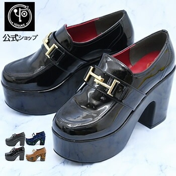 【公式SHOP特典キズ補修液付】 ヨースケ 厚底パンプス レディース ビットローファー 歩きやすい 11cm 太ヒール