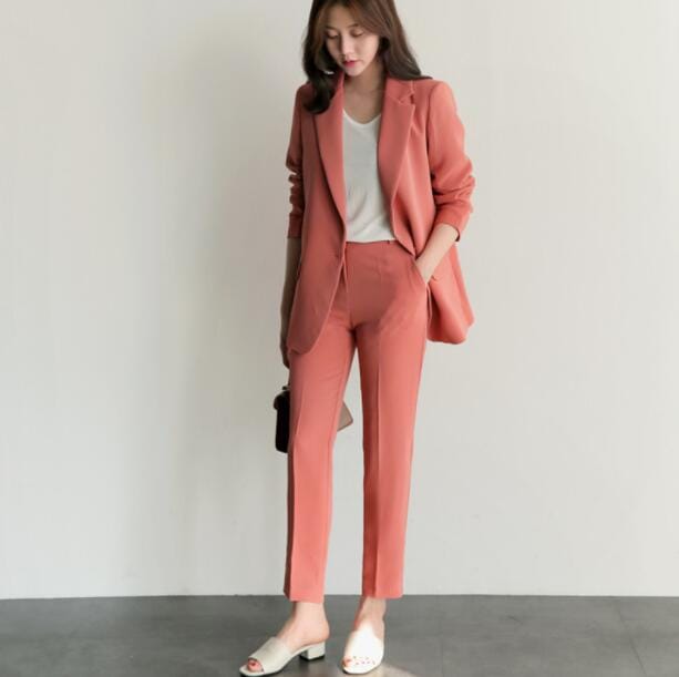 【ジャケット+長ズボン】ビジネススーツ レディース　パンツスーツ リクルートスーツ 洗える　上下　セットアップ OL 通勤 【ジャケット+長ズボン】パーティ　春秋　[通勤・リクルート・オフィス・事務服