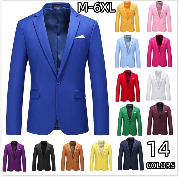 【期間特典】14色選択可！M-6XL おしゃれ ビジネス テーラードジャケット カジュアル メンズ 無地 細身 スリム スーツジャケット 春夏秋冬 紳士服 演出服 カラオケ衣装 30代 40代 50