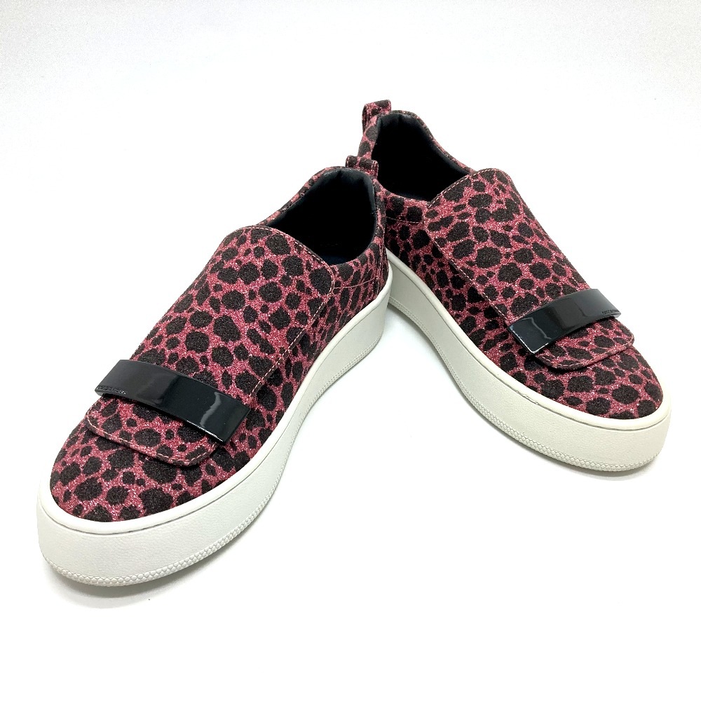 Sergio Rossi セルジオロッシ 靴その他 ヒョウ柄 豹 レオパード ラメ スリッポン 靴 コットン ピンク×ブラック