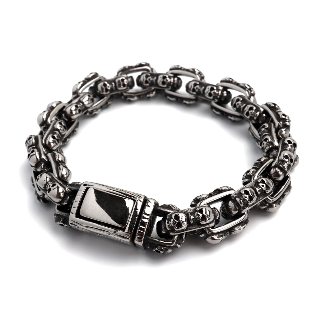 316L スカルチェーンブレスレット [b759] 8,118円