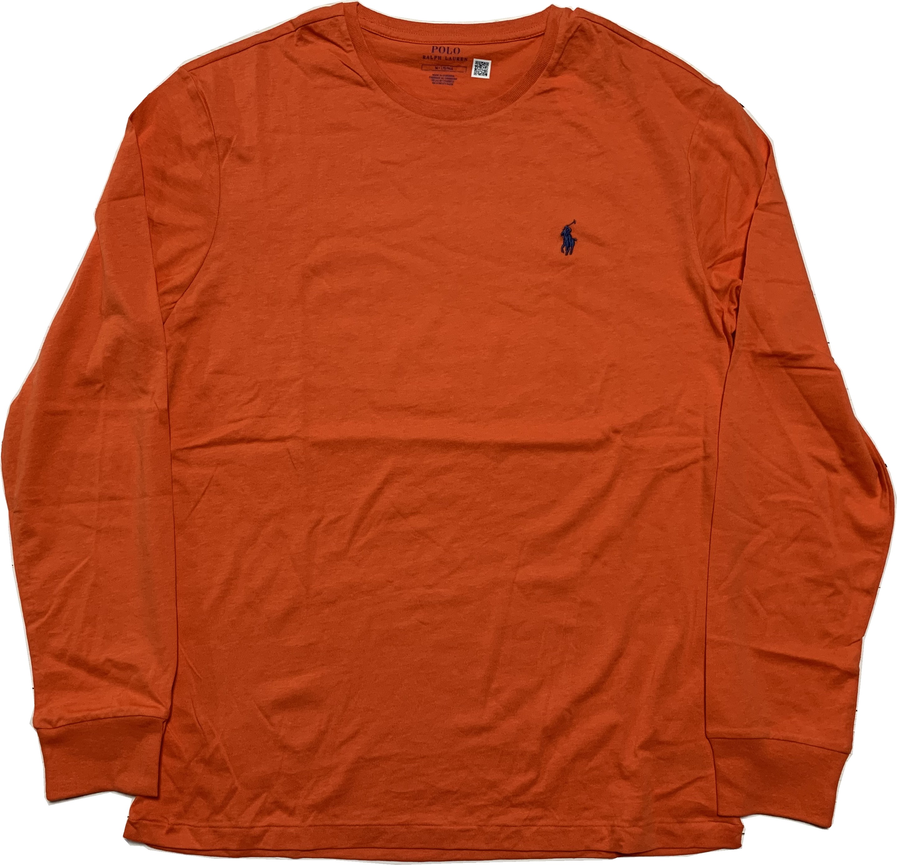 長袖 ワンポイント Tシャツ オレンジ メンズ PR2-1184