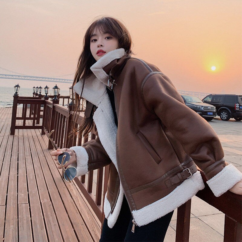 フリ一スで決まり着痩せ ライダース 快適性 快適性 英伦風 裏起毛 冬 ジャンパー ブルゾン