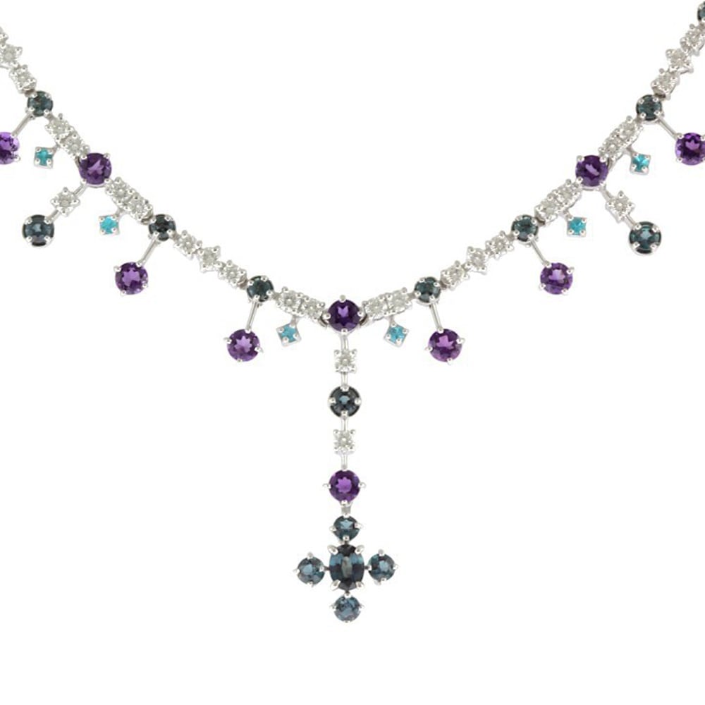 タサキ ネックレス 18金 K18ホワイトゴールド アレキサンドライト TASAKI 中古 美品