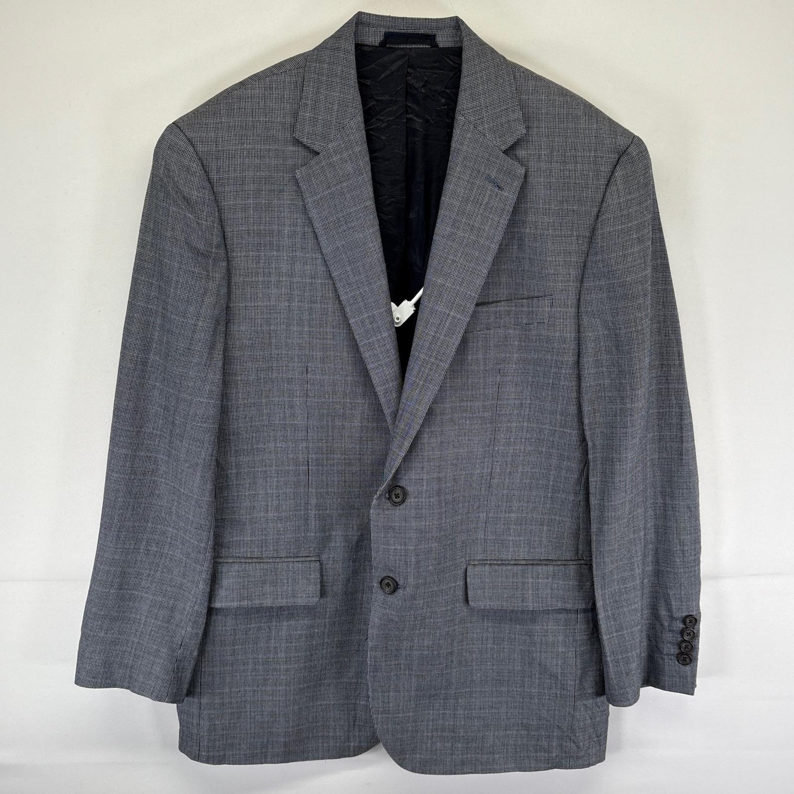 古着 ローレンラルフローレン LaurenRalphLauren テーラードジャケット ブレザー スーツ チェック シルク 42R グレー メンズ