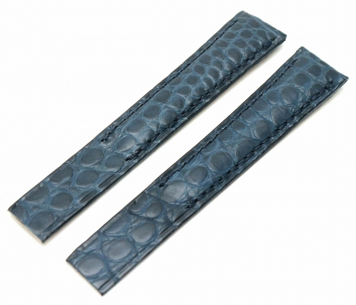 替えベルト 革ベルト 純正 クロコダイル レザー ラグ幅15mm 尾錠幅12mm 紺 ネイビ