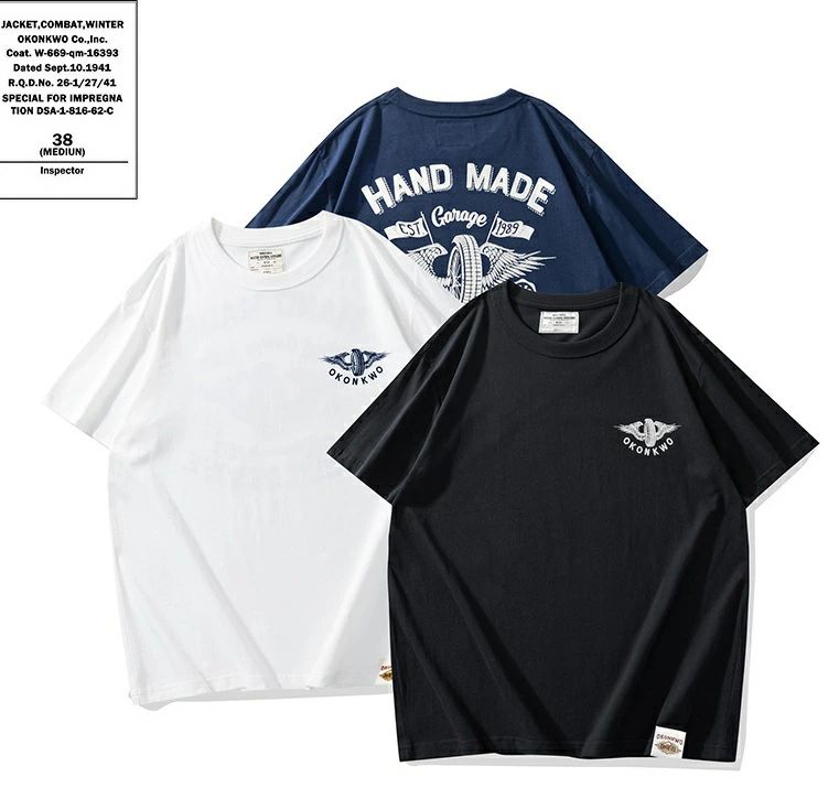 【目玉商品～超人気】アメカジ プリント 春夏 コットンメンズＴシャツ OKONKWO新作