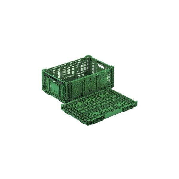 折りたたみコンテナー/オリコン [RS-MM44S] グリーン 材質：PP ワンタッチ組立