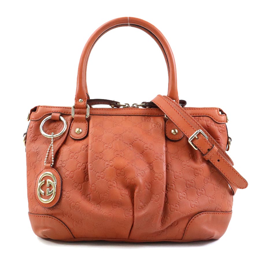 グッチ GUCCI ハンドバッグ ショルダーバッグ スーキー レザー オレンジ レディース 247902 h31254a