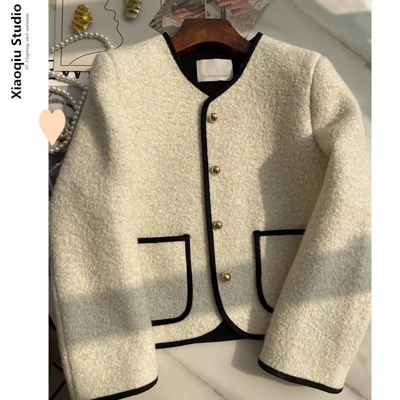 [タイムセール]女装が流行する2025春のエレガントな気質ホワイトスモールフレーバースタイルジャケット女性の短い小さな柔らかさハイエンドトレンディトップ値下げ