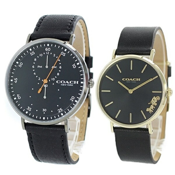 コーチ メンズ レディース 腕時計 手表 おしゃれな ペア 結婚祝い 夫婦 友達 カップル チャールズ ペリー ブラック レザー 時計 アクセサリー 大人 カジュアルギフト ポイント消化 23,832円