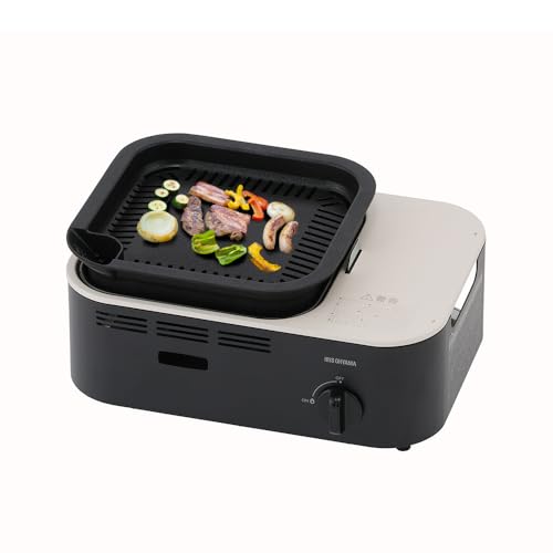 アイリスオーヤマ 減煙焼肉カセットコンロ 煙の少ない スモークレス IGC-GY1-H チャコール