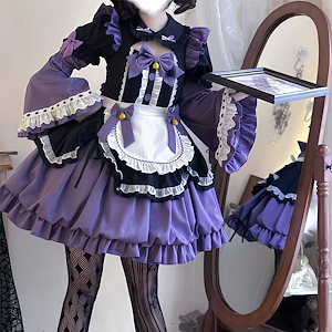 【1点ご購入 で10点プレゼントいたします】メイド服かわいいメイドコスプレワンピースロリータ洋装かわいい半袖花のつぼみのガウン