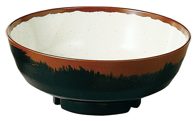 （まとめ買い）メラミン食器 長次郎窯 丼 内白マーブル AN72W [x3] 6,029円