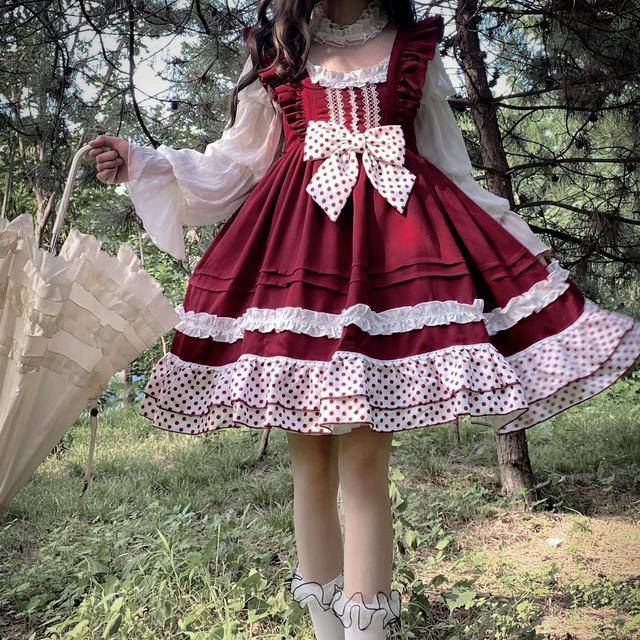 ロリータゴスロリメイド服洋装コスプレ 二次元 ロリータ ドレス オリジナルデザイン学生jskキャミソールワンピース女 コスプレ ワンピース ロリータワンピース