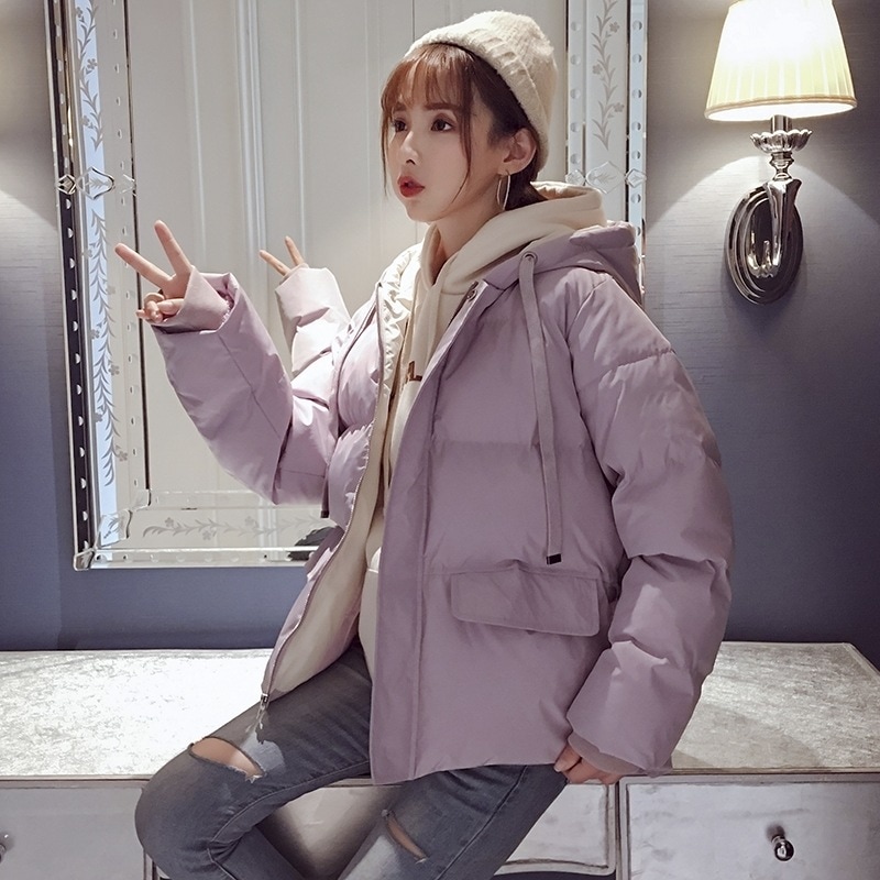 ダウンジャケット 冬ショートコート フード付きダウンジャケット トップス アウター ジャケット シャンパー 上着 袖あり 長袖 Vネック スリム Iライン スマート もこもこ モコモコ ふわふわ