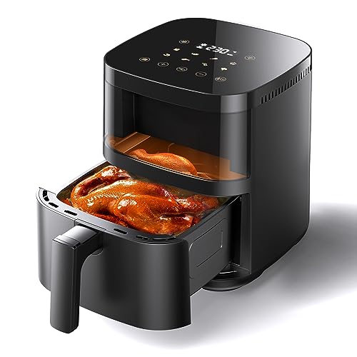ノンフライヤー 4.5L ノンオイルフライヤー エアフライヤー 1-5人用 可視窓 大容量 家庭用 省エネ 最高温230℃ ノンフライヤー機 LEDディスプレイ 日本語レシピ付き タイマー 自動電源オ