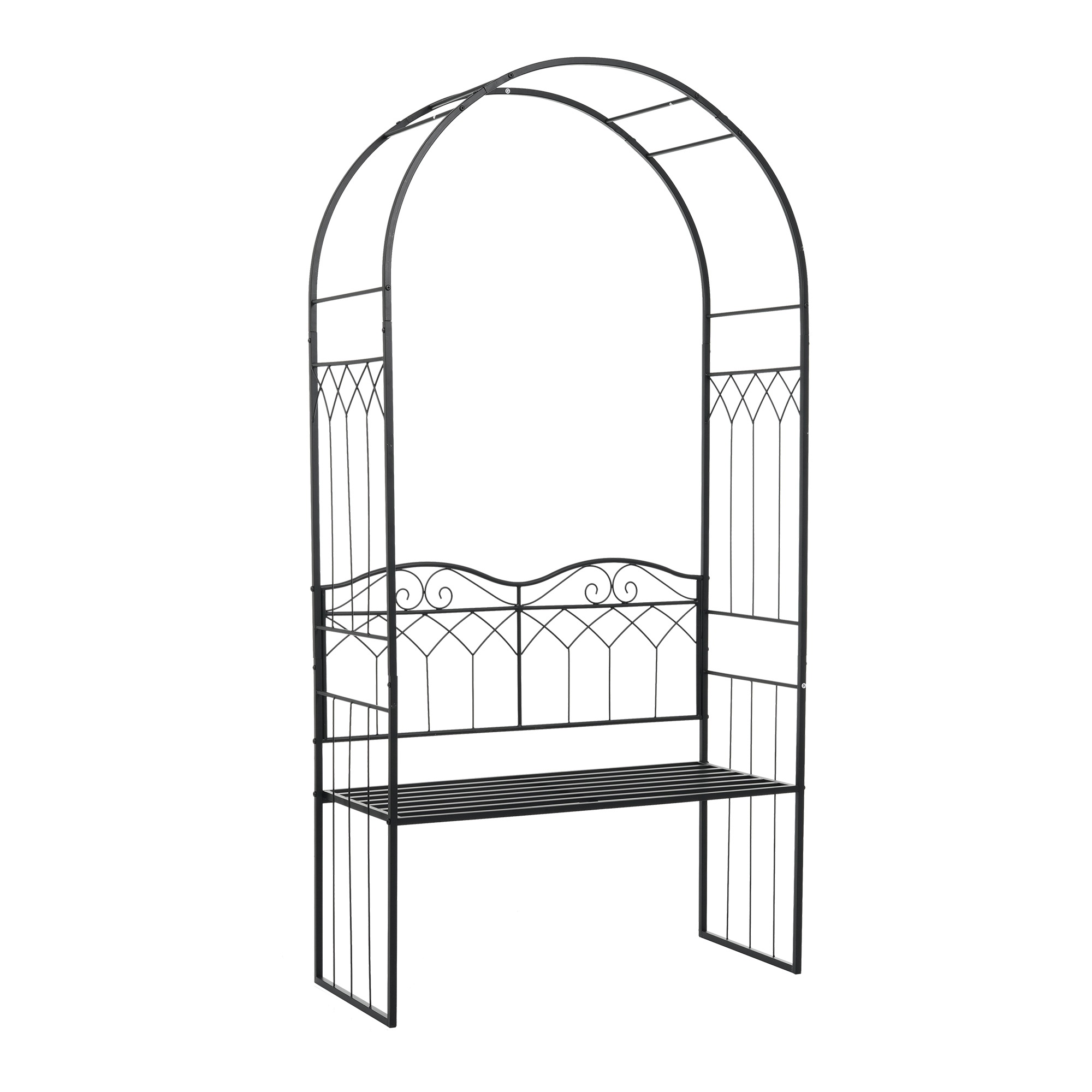 【国内発送Ｍ】1901ガーデンベンチ 2人掛け ガーデンアーチ ローズアーチ 園芸 ガーデニング用品 ガーデン ファニチャー スチール 鉄製 薔薇アーチ 外 園芸用品 アーチ ガーデニング 花立て 庭