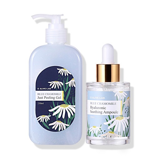 アライブラップ ブルーカモ ジャスト ピーリングジェル 230ml + ブルーカモ ヒアルノニック スージングアンプル 50ml 2点セット