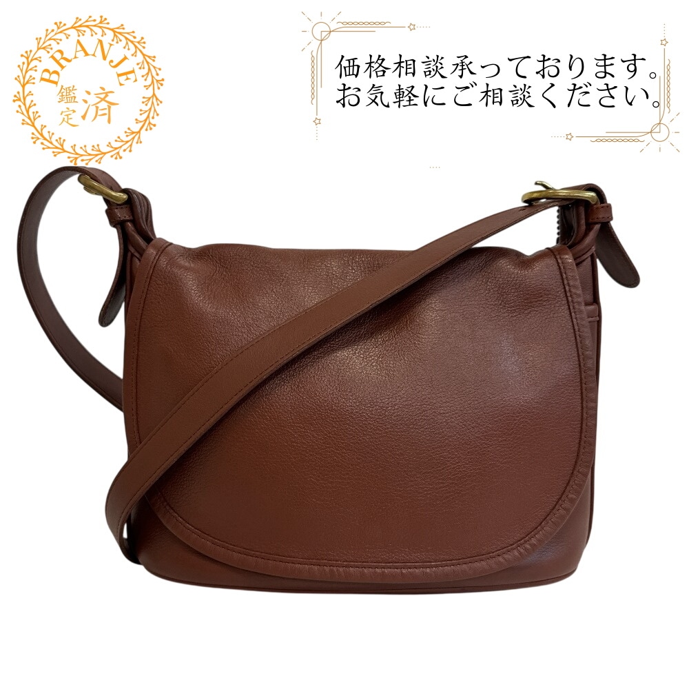 オールドコーチ レザー ショルダーバッグ ブラウン
