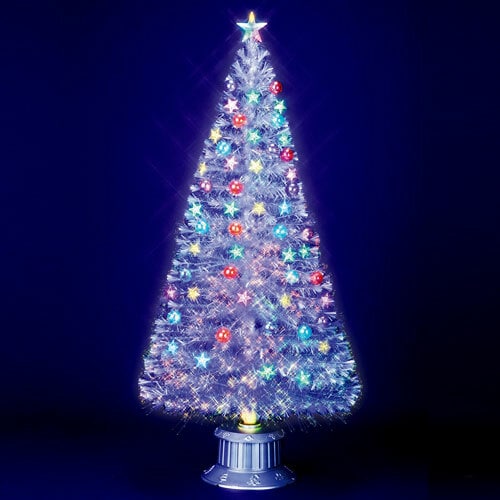 クリスマスツリー 180cm とっても光るレインボースターホワイトファイバーツリー 【 ライト 装飾 飾り 】