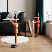 ピノキオ人形コーヒーテーブルクリエイティブインターネット有名人の個性装飾インターネット有名人インソファ小さなサイドテーブルsi