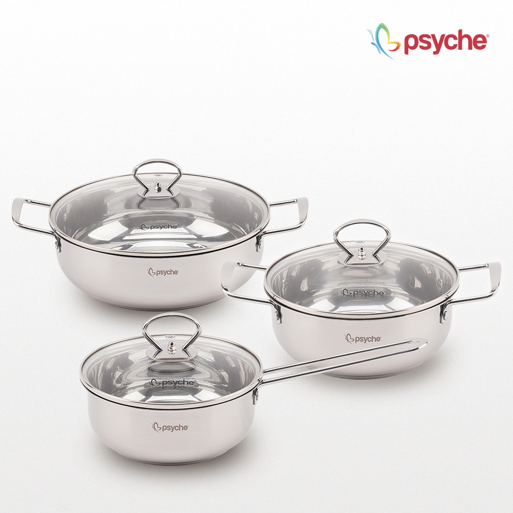 残りわずか】 鍋 Psyche 26cm 20cm 18cm Set Pot Stainless Holic 鍋