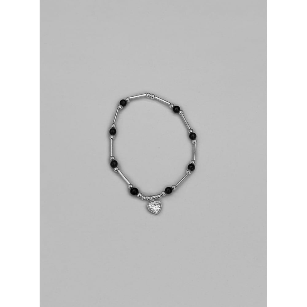 ブラックアップ (シルバー925) ベイレットハートブレスレット