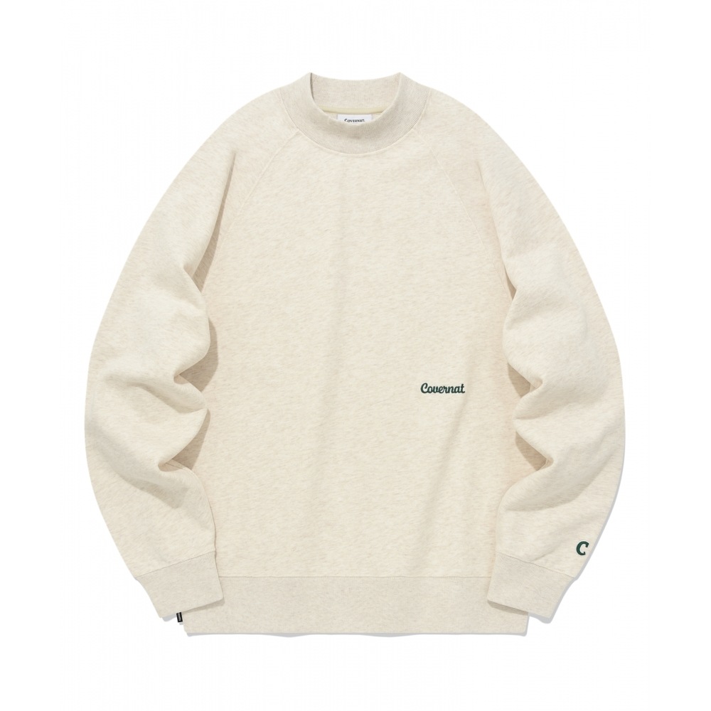 COVERNAT モックネックセミオーバーレグランマンツーマンオートミール