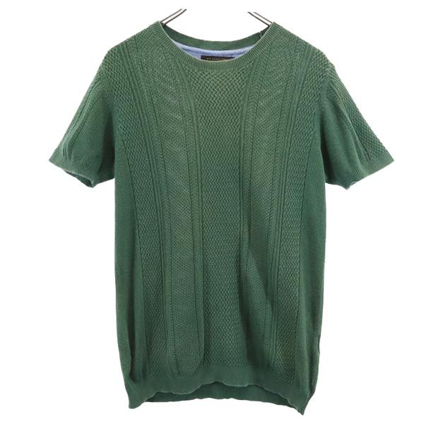 ミスタージェントルマン 半袖 セーター M グリーン Mr.GENTLEMAN ニット メンズ