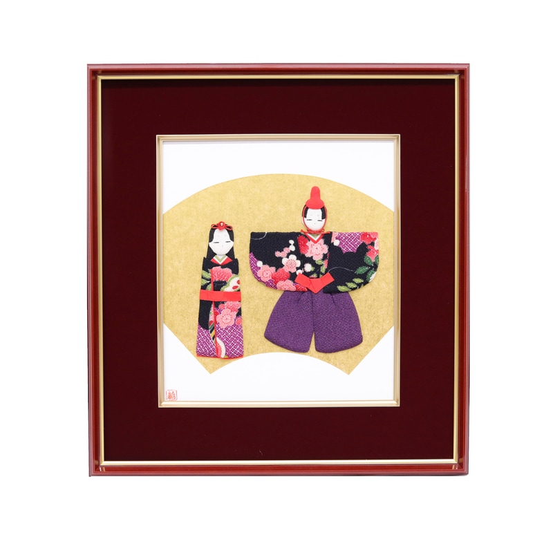 立雛図 春慶 額入り