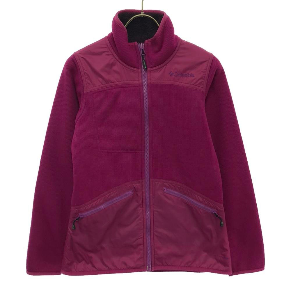 PL3208 ロゴ刺繍 リバーシブル ジップジャケット S ピンク×パープル系 アウトドア レディース