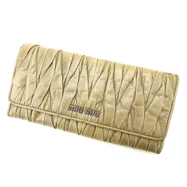 長財布 マテラッセ ベージュ 中古