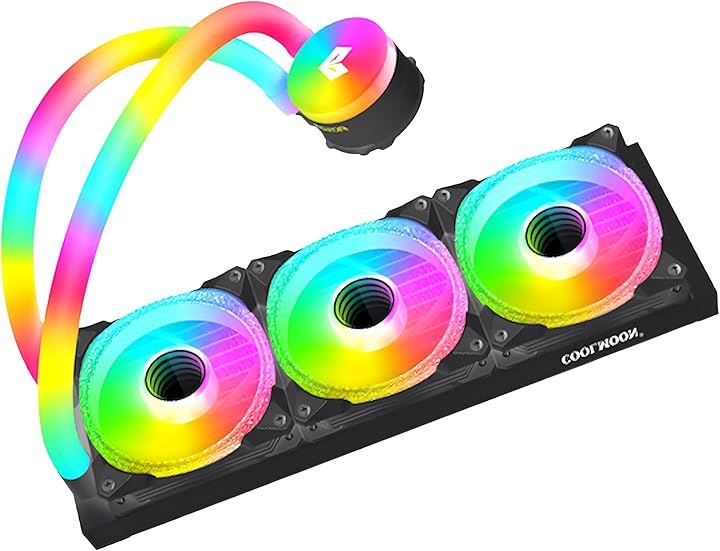 ホースLED 簡易水冷クーラー 360 mm CPUクーラー ARGB 5v 3pin LGA1700/1200/115X AMD:AM4ソケットに対応(ブラックVer1_ダイヤ)