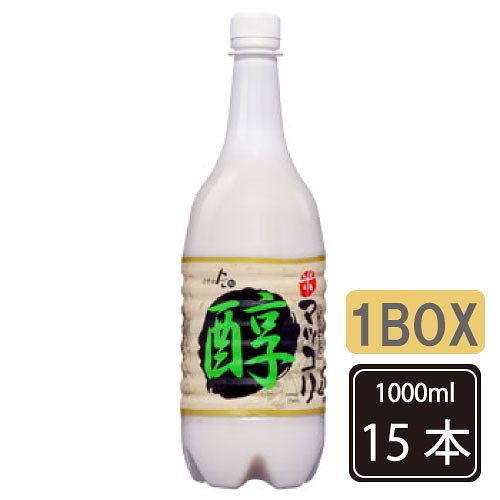 醇 米マッコリ 1L 1BOX-15本入　　マッコリ お酒 米酒 発酵酒 伝統酒 韓国酒 韓国お酒 韓国食品/キムチ/チヂミ/お酒/韓国お酒/韓国マッコリ/韓国食材/ドリンク//